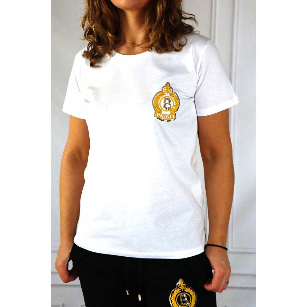 BABYLON T-shirt damski biały z logo