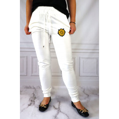 GIL SANTUCCI Białe spodnie dresowe damskie z logo