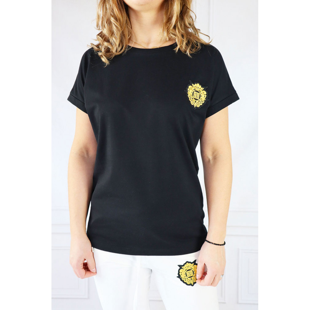 GIL SANTUCCI Czarny t-shirt damski z logo