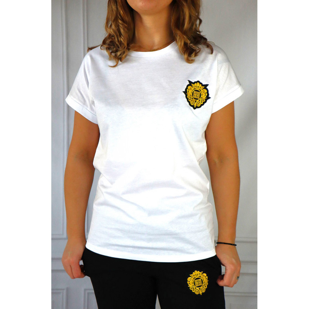 GIL SANTUCCI Biały t-shirt damski z logo