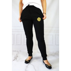 GIL SANTUCCI Czarne spodnie dresowe damskie z logo