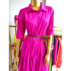 Maxi sukienka bawełniana damska długa o koszulowym fasonie- kolory