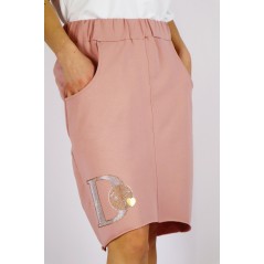 Spódnica damska DOR materiałowa w kolorze pudrowego różu